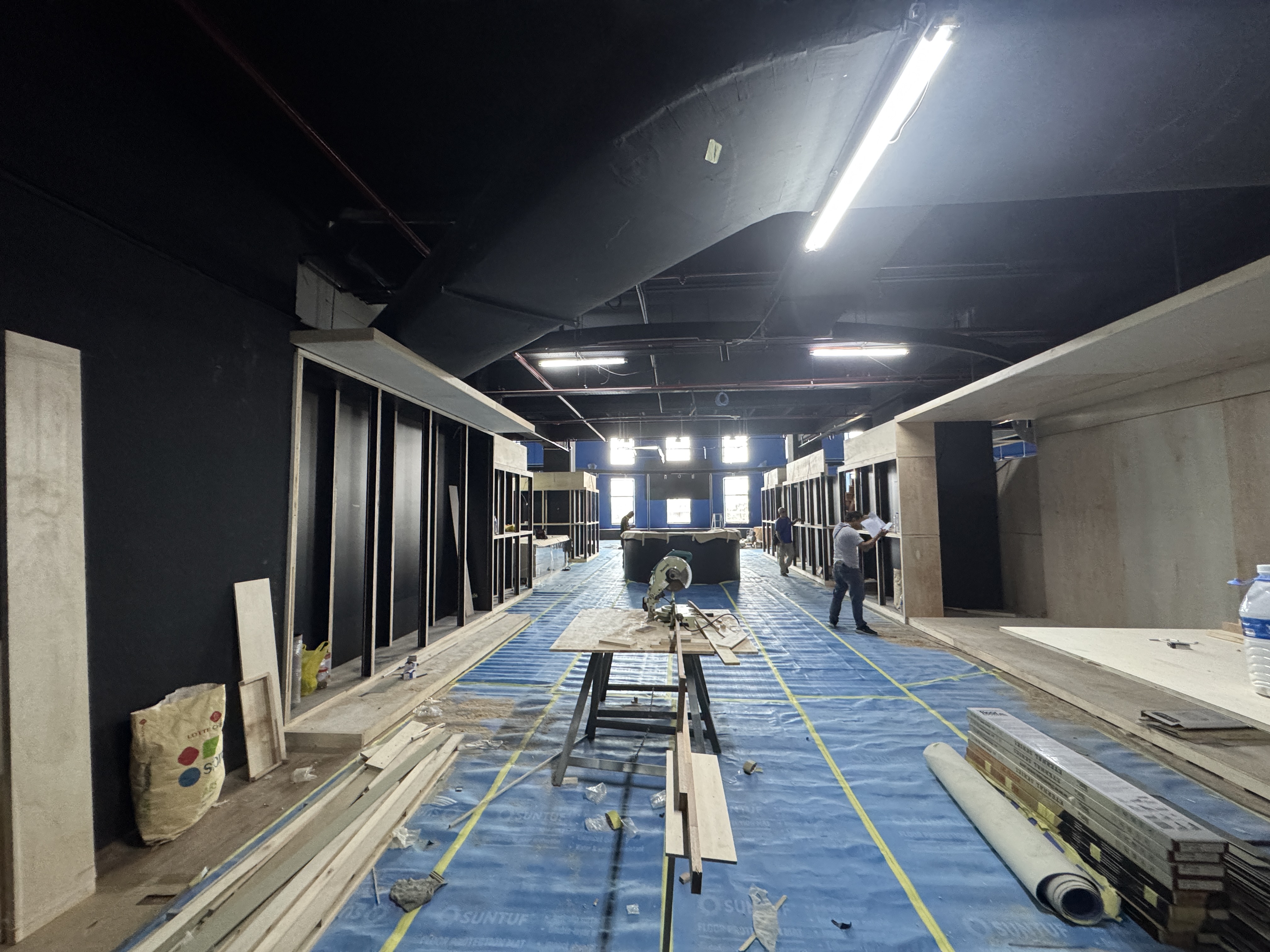 The main entrance gallery of the CAW Concept Store under construction